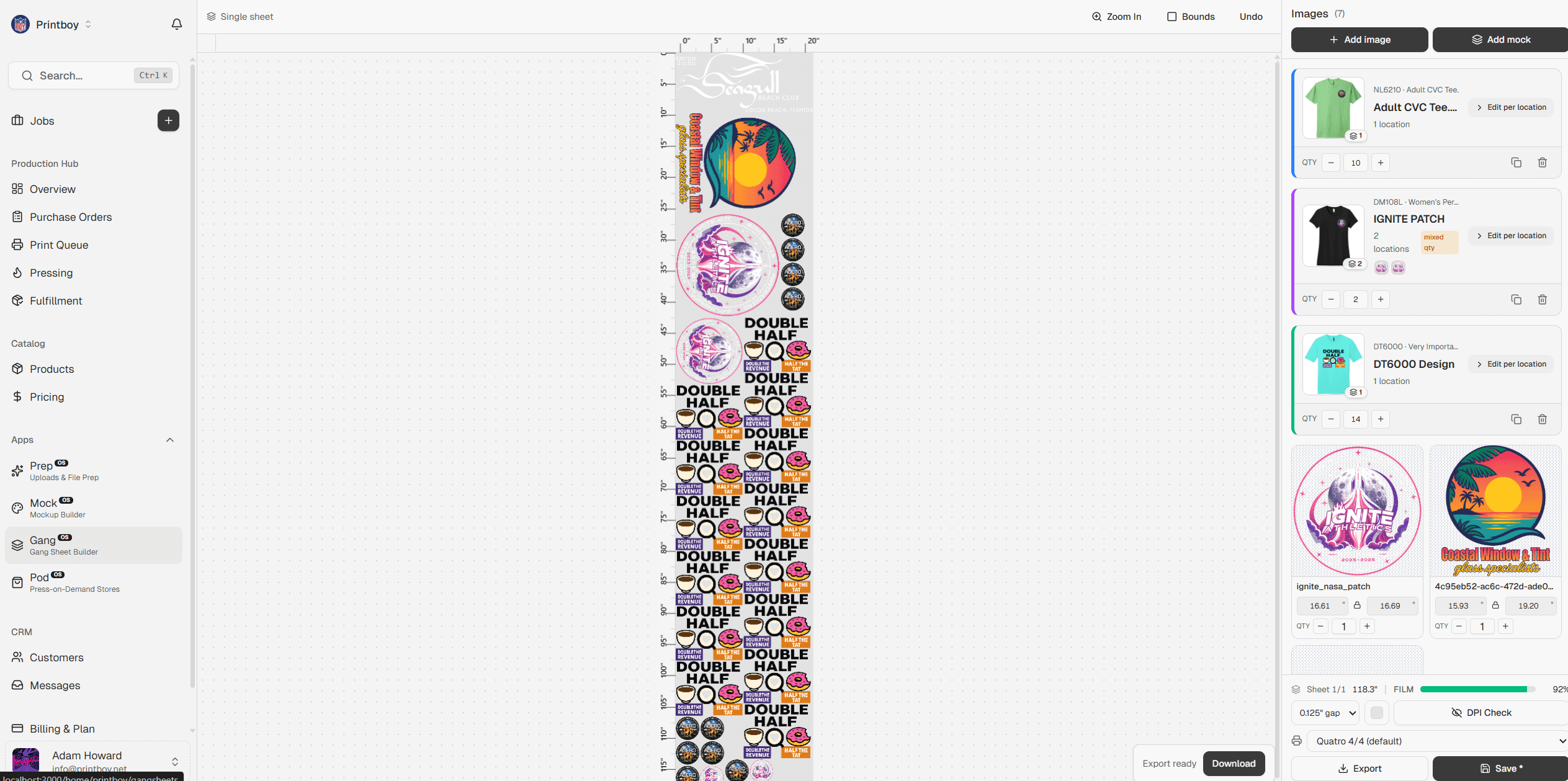 GangOS — Gang Sheet Builder