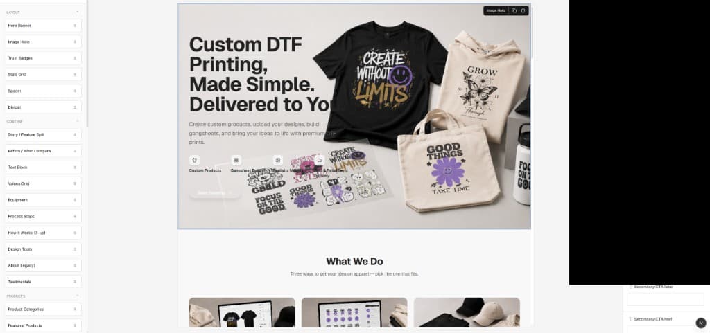 Site Builder — Visual Page Editor